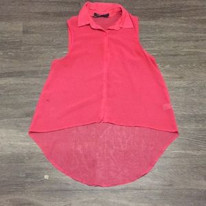 Sheer button up collared blouse